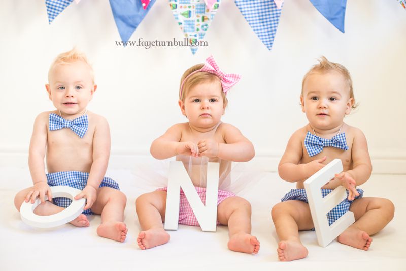 First Birthday Ideas for triplets 1st bday Pinterest